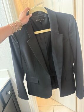 ANTONIO MELANI Navy Pinstripe Blazer
